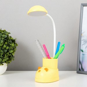 Лампа настольная «Ботинок кот» LED 3 режима 3 Вт USB органайзер желтый 8x11x31 см RISALUX