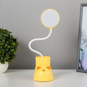 Лампа настольная «Ботинок кот» LED 3 режима 3 Вт USB органайзер желтый 8x11x31 см RISALUX