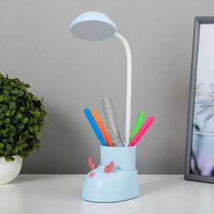 Лампа настольная «Ботинок лось» LED 3 режима 3 Вт USB органайзер синий 8x11x31 см RISALUX