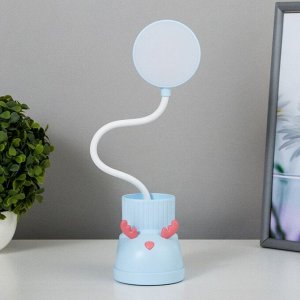 Лампа настольная «Ботинок лось» LED 3 режима 3 Вт USB органайзер синий 8x11x31 см RISALUX