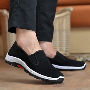 Туфли мужские текстильные, цвет черный/белый