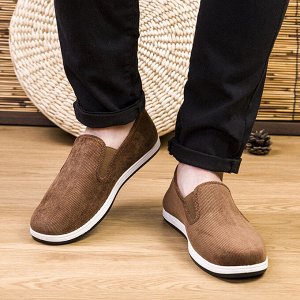 Туфли мужские текстильные, цвет коричневый