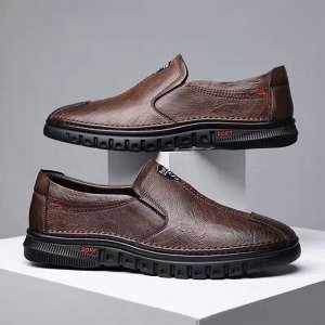 Туфли мужские классические без шнурков, цвет коричневый