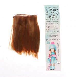 Волосы - тресс для кукол «Прямые» длина волос: 15 см, ширина:100 см, цвет № 27А