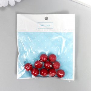 Набор бусин для творчества пластик "Красный шарик" набор 10 шт  d=1,4 см