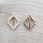 Серединка для бантика Пряжка жемчуг Ромб  -  1 шт.