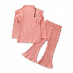 Костюм для девочек, кофта+штаны, цвет розовый