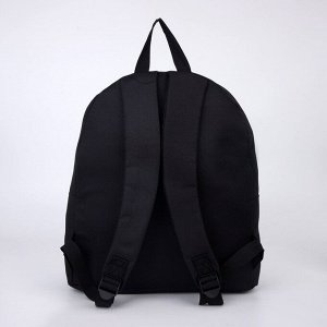 Рюкзак текстильный с карманом,  черный, салатовый, 37*33*13см