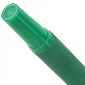 Ручка шариковая STAFF "EVERYDAY" BP-193, ЗЕЛЕНАЯ, корпус прорезиненный зеленый, узел 0,7 мм, линия письма 0,35 мм, 142400