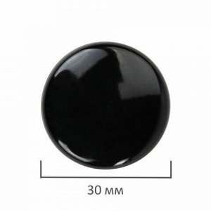Магниты BRAUBERG "BLACK&amp;WHITE" УСИЛЕННЫЕ 30 мм, НАБОР 10 шт., черные, 237466