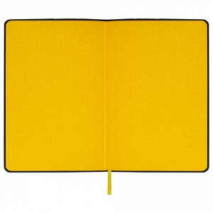 Ежедневник датированный 2023 А5 138x213 мм BRAUBERG "Stylish", под кожу, желтый, 114072