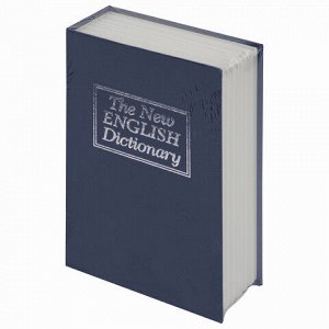 Сейф-книга "Английский словарь", 54х115х180 мм, ключевой замок, темно-синий, BRAUBERG, 291179
