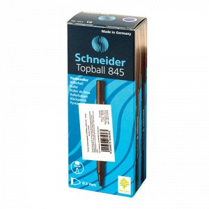 Ручка-роллер SCHNEIDER (Германия) "Topball 845", СИНЯЯ, корпус черный, узел 0,5 мм, линия письма 0,3 мм, 184503