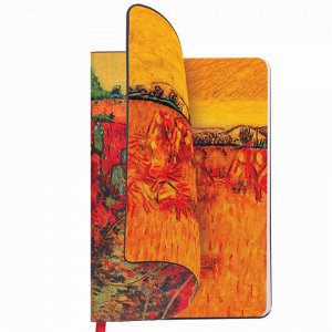 Ежедневник недатированный B6 (127х186 мм), BRAUBERG VISTA, под кожу, гибкий, срез фольга, 136 л., "Van Gogh", 112102