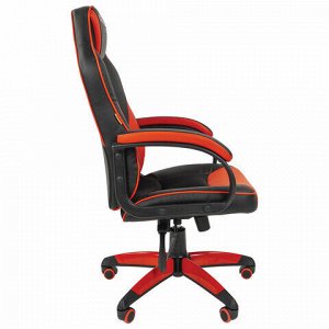 CHAIRMAN Кресло компьютерное СН GAME 17, ткань TW/экокожа, черное/красное, 7024560