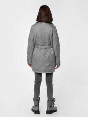 Куртка Модная куртка-рубашка прямого силуэта с втачными рукавами  имеет фигурную линию низа и застежку на кнопки. Линию талии акцентирует завязывающийся пояс. Карманы удобно расположены между рельефны