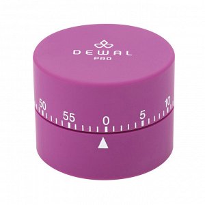 Таймер механический,круглый фиолетовый 4,5х6 см DEWAL NTM11purple
