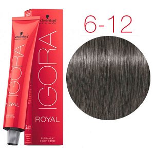 Шварцкопф Schwarzkopf Igora Royal 6-12 Краситель для волос Темный русый сандрэ пепельный 60 мл