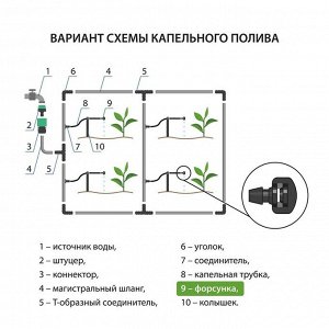 Форсунка для капельного полива, 5 мм, пластик