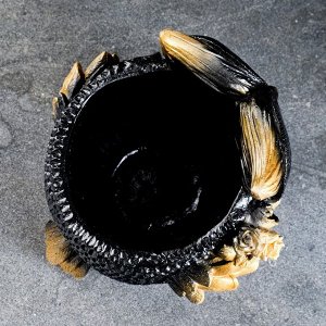 Фигурное кашпо "Сова" черная с золотом, 28х26см