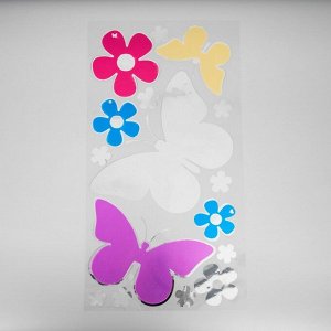 Наклейка интерьерная зеркальная "Бабочки в саду" цветная 61х32 см 7706175