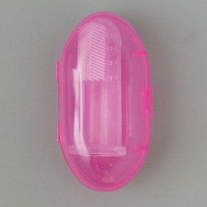 Щётка для чистки зубов животных, 5,5 х 2,5 см, розовый контейнер 7 х 4 см