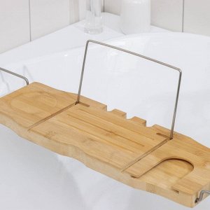 Полка для ванной SAVANNA SPA, 74-95x20,3x2,5 см, бамбук
