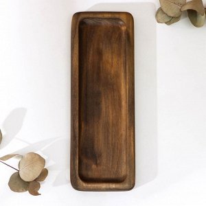 Лоток деревянный для подачи столовых приборов Adelica, 23x8x1,8 см, окрашен в тёмный цвет, берёза