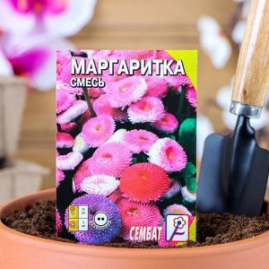 Сембат Семена цветов Маргаритка &quot;Cмесь окрасок&quot;, Дв, 0,05 г