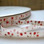 Лента Репсовая Розочки Красные