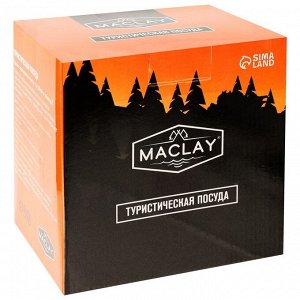 Maclay Набор посуды туристический (кастрюля, сковородка, чайник, стаканы 2шт, приборы, карабин)