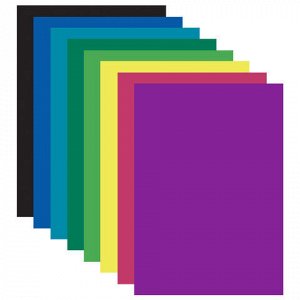 Картон цветной А4 МЕЛОВАННЫЙ EXTRA, 16 листов, 8 цветов, в папке, ЮНЛАНДИЯ, 200х290 мм, 113549