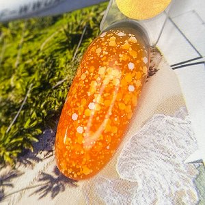 TROPIC GEL Orange гель для дизайна c белыми шестигранниками NEW!