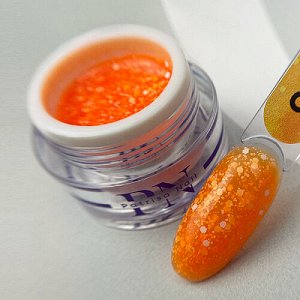 TROPIC GEL Orange гель для дизайна c белыми шестигранниками NEW!