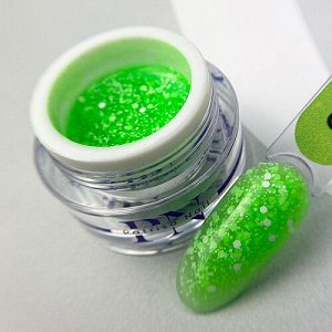 TROPIC GEL Green Apple гель для дизайна c белыми шестигранниками NEW!