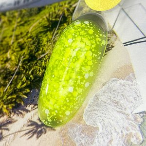 TROPIC GEL Lemon гель для дизайна c белыми шестигранниками NEW!