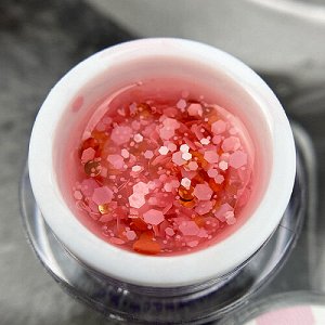 BUBBLE GEL PINKY гель для дизайна c крупным глиттером NEW!