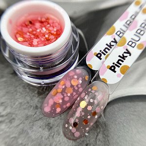 Patrisa Nail BUBBLE GEL PINKY гель для дизайна c крупным глиттером NEW!