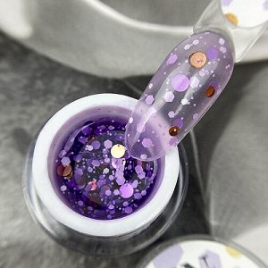 BUBBLE GEL VIOLETY гель для дизайна c крупным глиттером NEW!