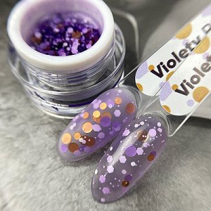 BUBBLE GEL VIOLETY гель для дизайна c крупным глиттером NEW!