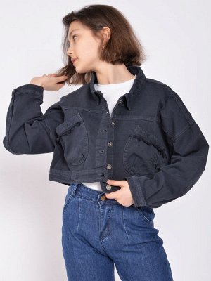 Пиджак для девочки (темно-серый)