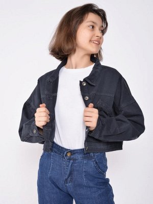 Пиджак для девочки (темно-серый)