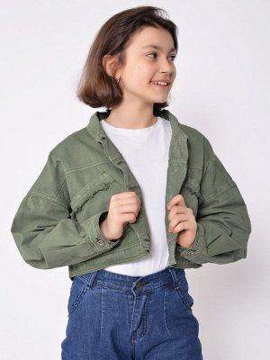 Пиджак для девочки (хаки)
