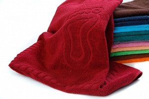 Полотенце-коврик махровое, 450 гр/м2, цвет: 945-БОРДОВЫЙ