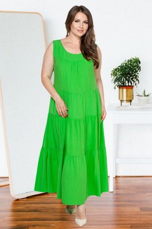 Платье штапель 5913/01/Зеленый лайм