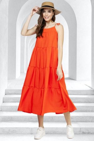 Платье штапель 5954/04/Оранжевый