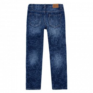 Синие брюки джинсовые на флисе для девочки