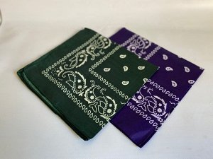 Бандана с узором "Турецкий огурец" однотонная хлопковая, 55*55 см