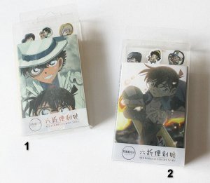 Стикеры/бумага для заметок "Detective Conan", 6*8 см, 6 дизайнов по 20 стикеров