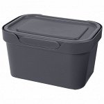Корзина для хранения с крышкой &quot;Luxe&quot; 1,9л, 18,9х13,2х11см, цв.серый